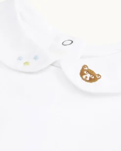 Little Bear Embroidered Collar Onesie