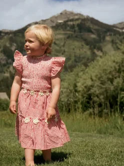 Little Lady Field Dress in Red Gingham
