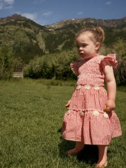 Little Lady Field Dress in Red Gingham