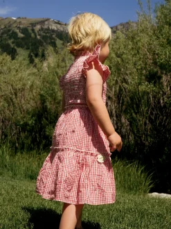 Little Lady Field Dress in Red Gingham