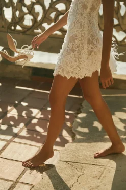 Liza Mini Lace Dress in White