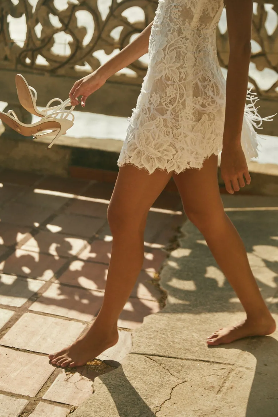 Liza Mini Lace Dress in White
