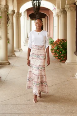 Lizzie Linen Skirt In Breakfast In The Park