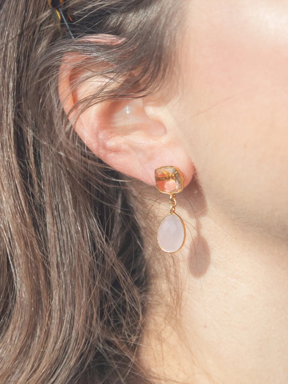 Lola Earrings in Pink & Peach