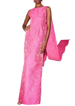 Long High-Waist Panel Back Gown