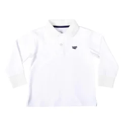 Long Sleeve Carter Polo in Classic White