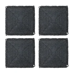 Loopy Square Placemat in Navy, Set of 4