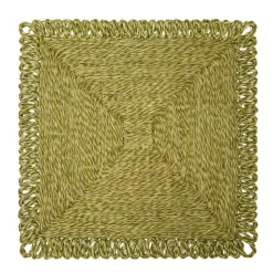 Loopy Square Placemat in Olive Green, Set of 4