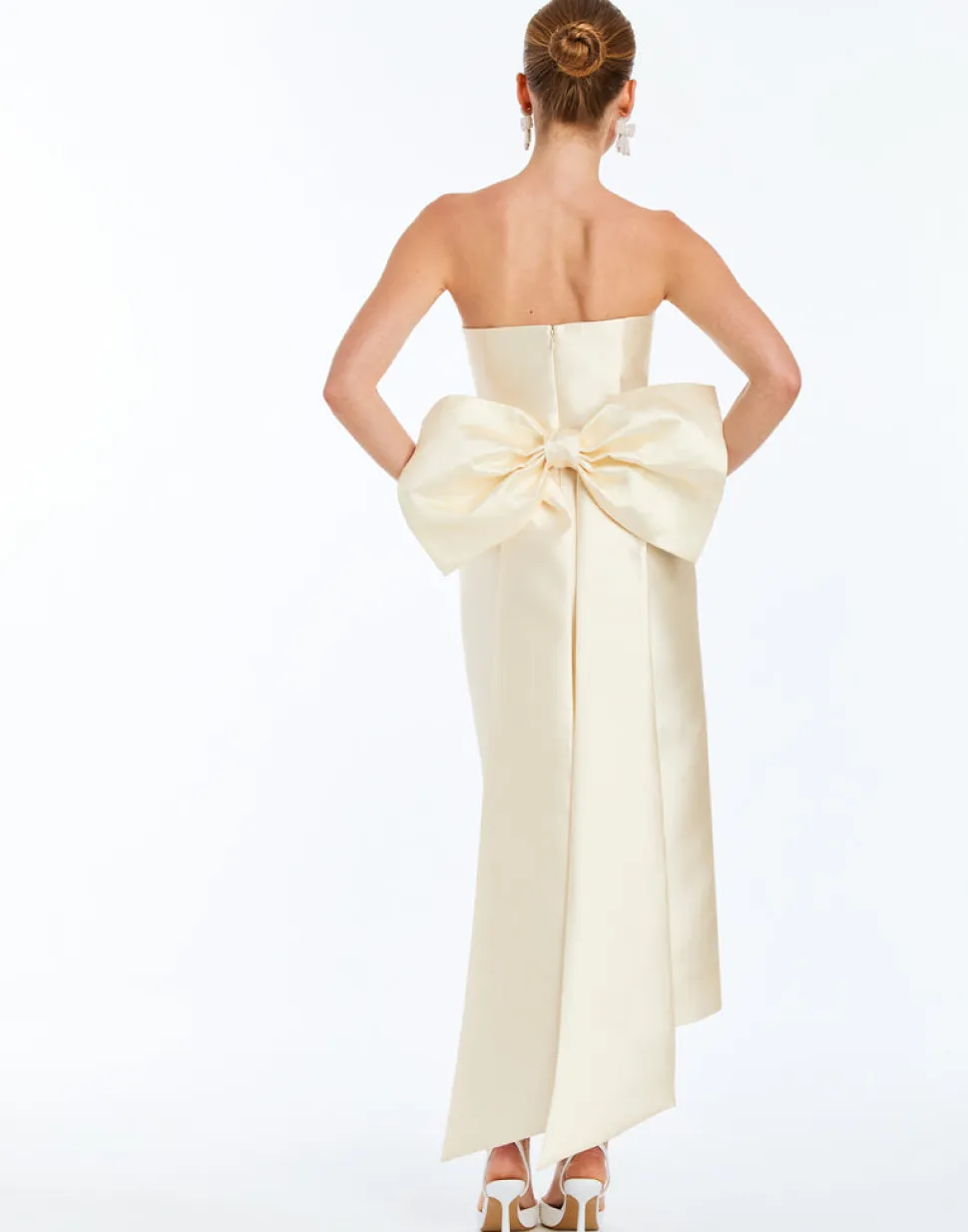 Lorena Convertible Bow Dress in Ivory
