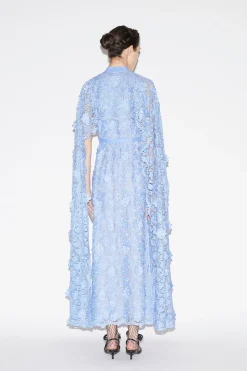 Loretta Dress Periwinkle Embroidered Cotton