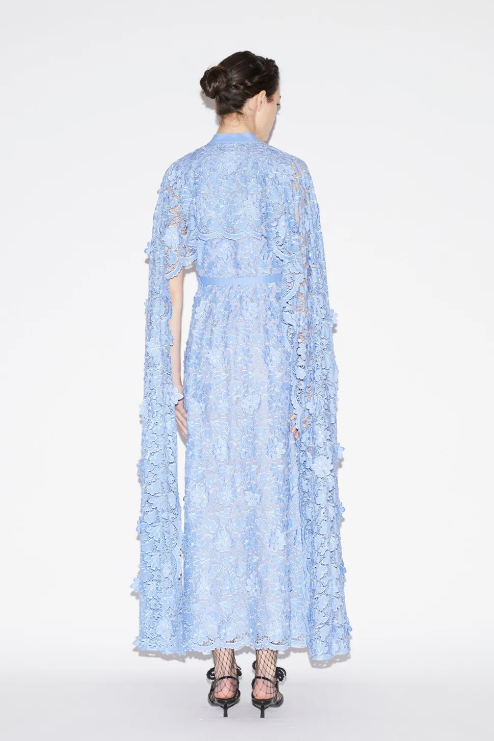 Loretta Dress Periwinkle Embroidered Cotton