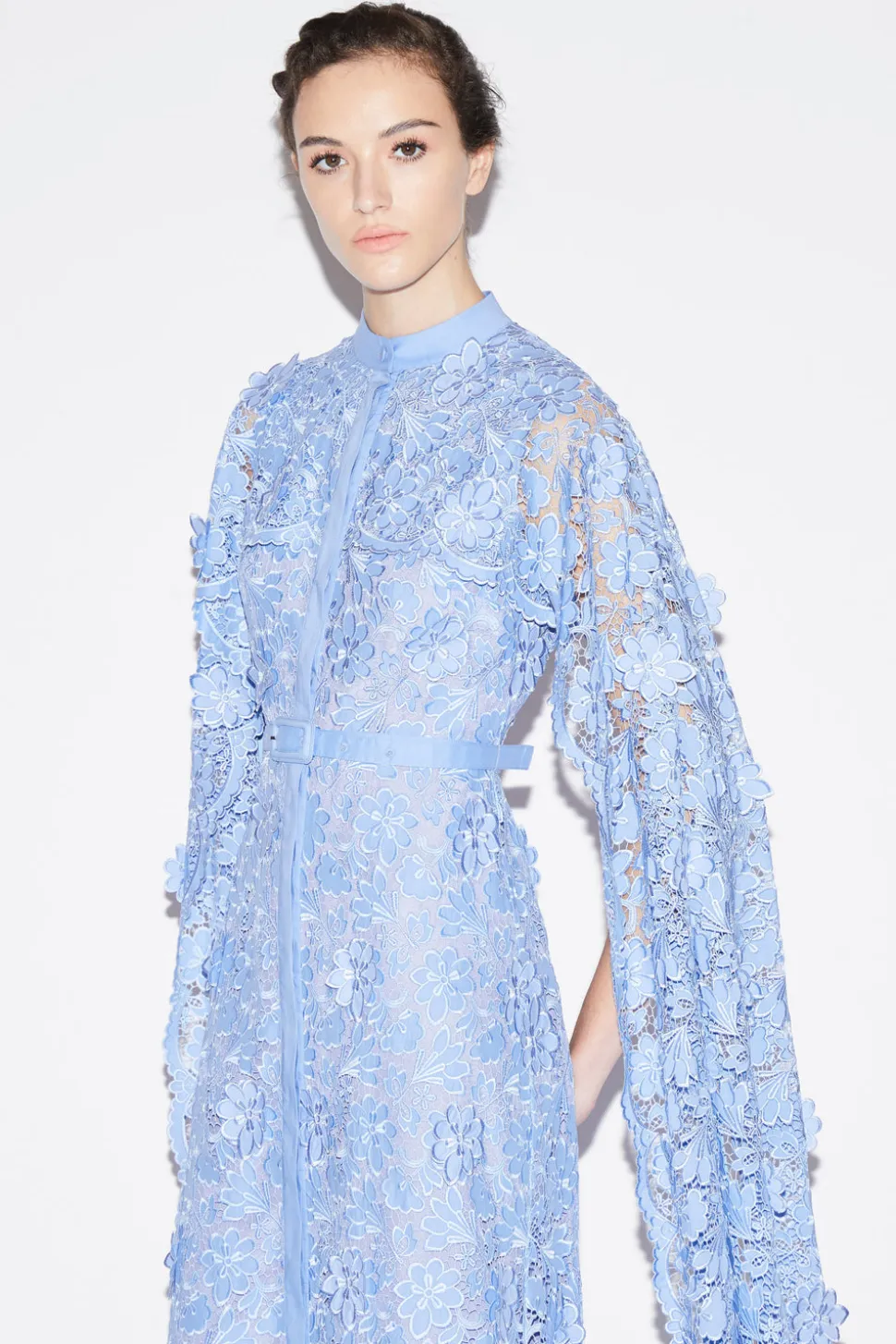 Loretta Dress Periwinkle Embroidered Cotton