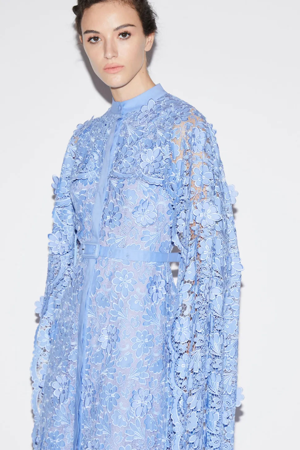Loretta Dress Periwinkle Embroidered Cotton
