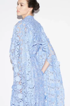 Loretta Dress Periwinkle Embroidered Cotton