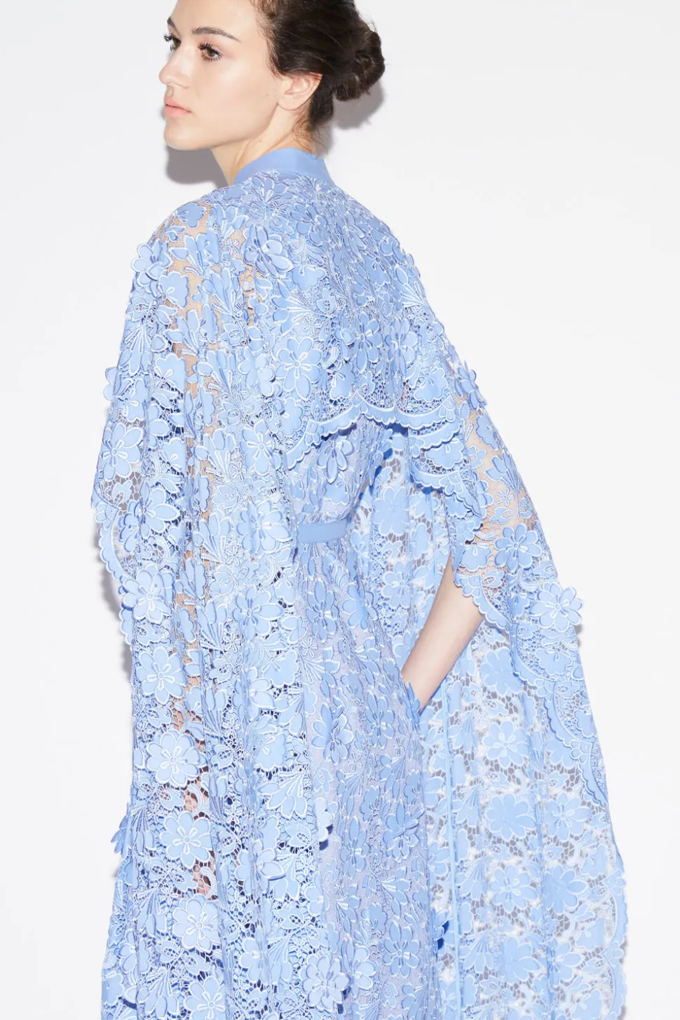 Loretta Dress Periwinkle Embroidered Cotton