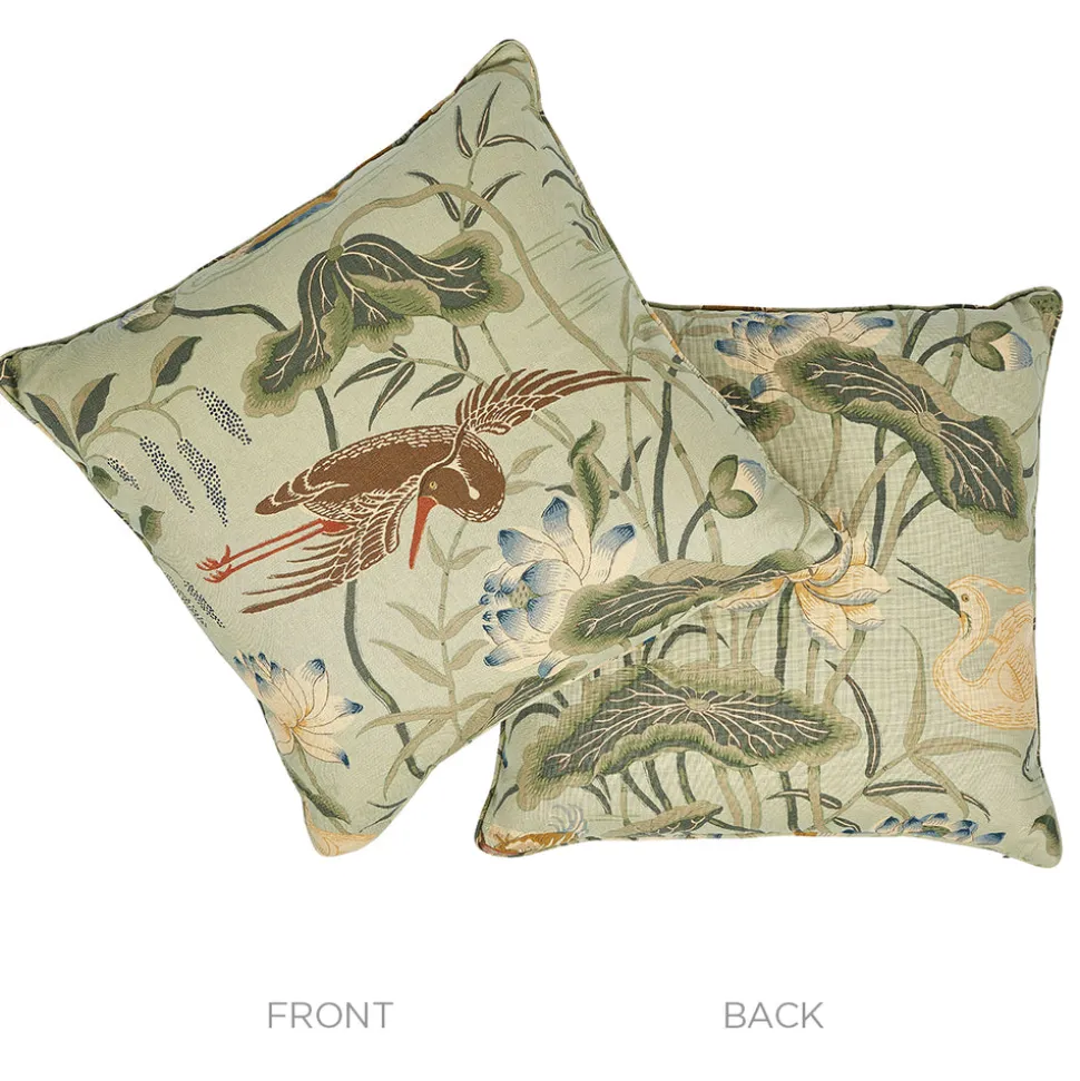 Lotus Garden 22" Pillow in Aqua
