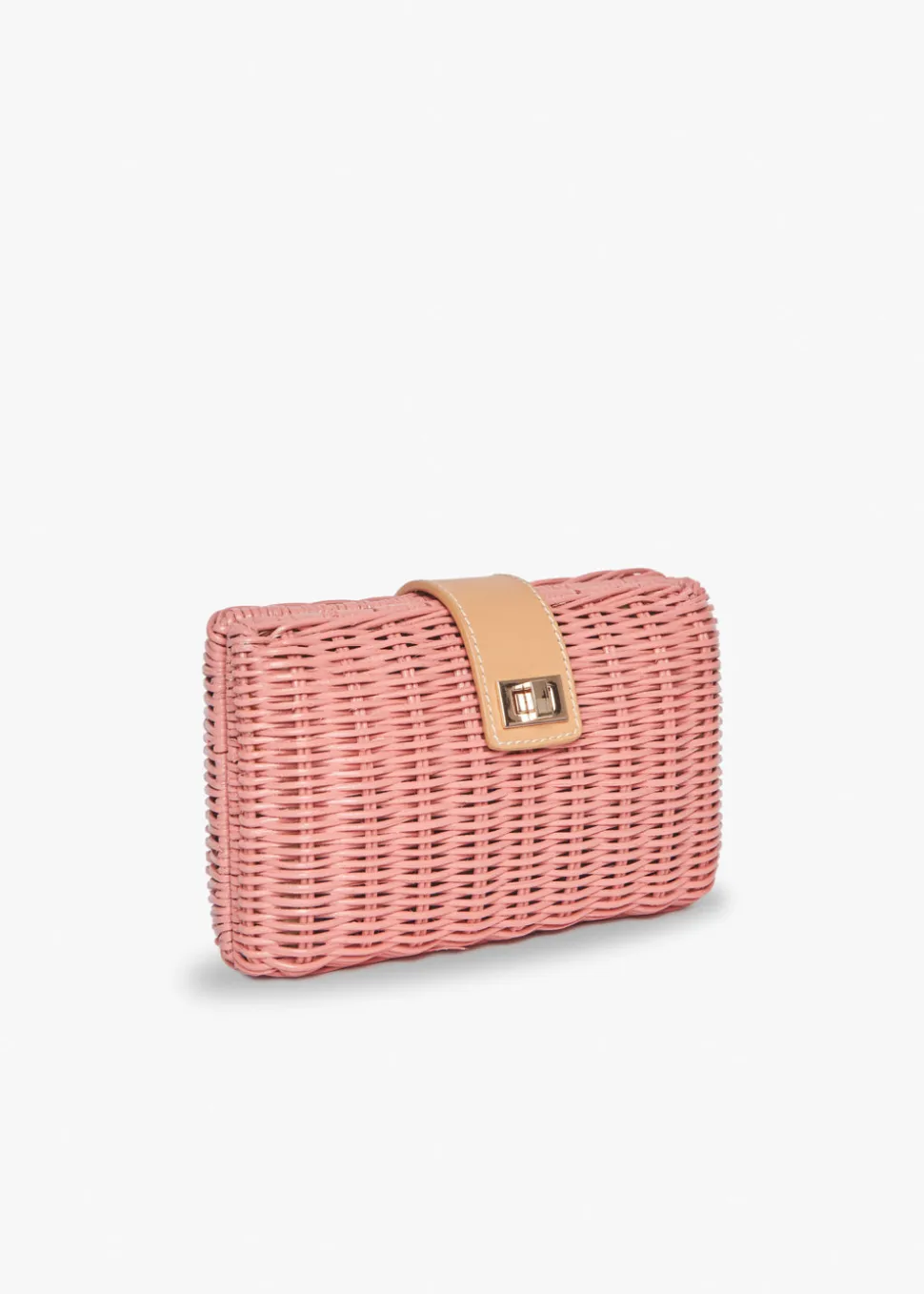Lou Wicker Straw Clutch Bag