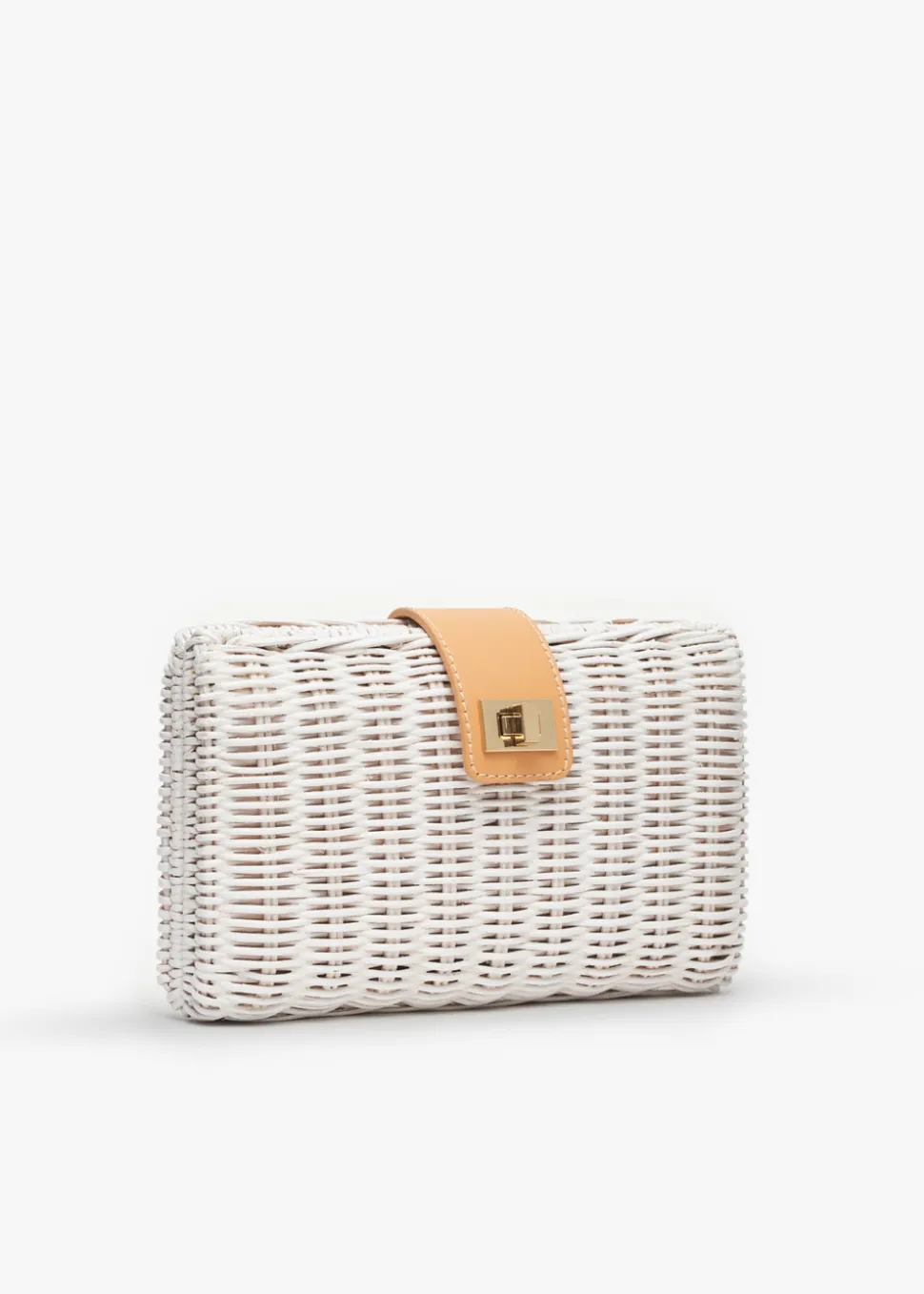 Lou Wicker Straw Clutch Bag
