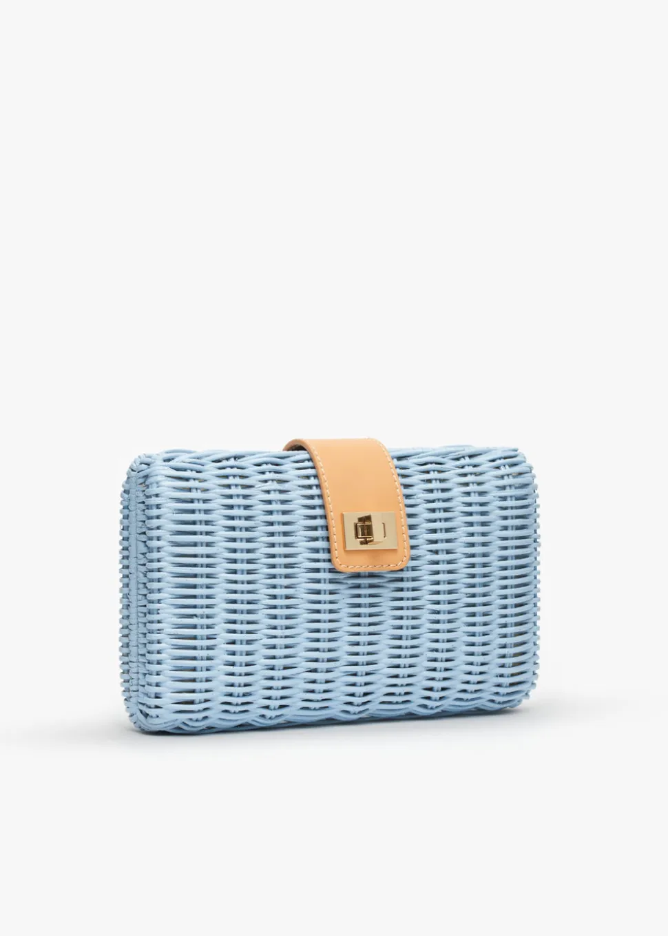 Lou Wicker Straw Clutch Bag