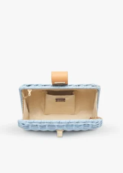 Lou Wicker Straw Clutch Bag