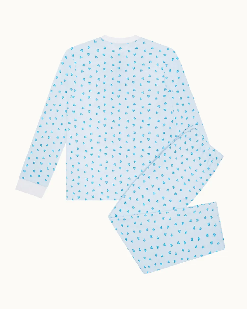 Love Heart Pajama in Adult Blue