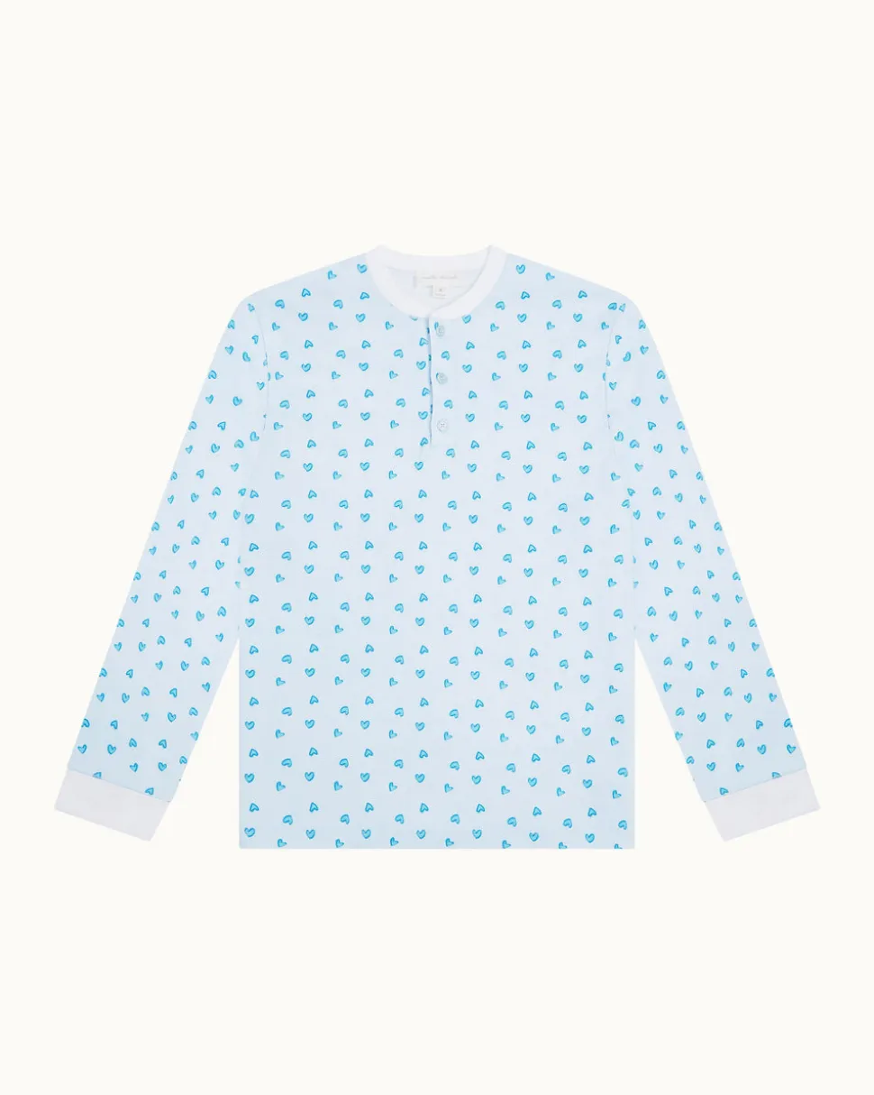 Love Heart Pajama in Adult Blue