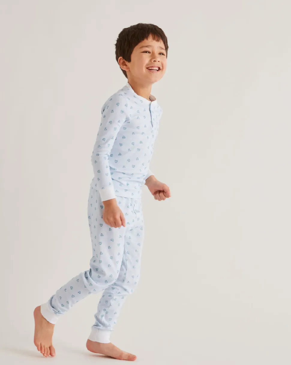 Love Heart Pajama in Child Blue