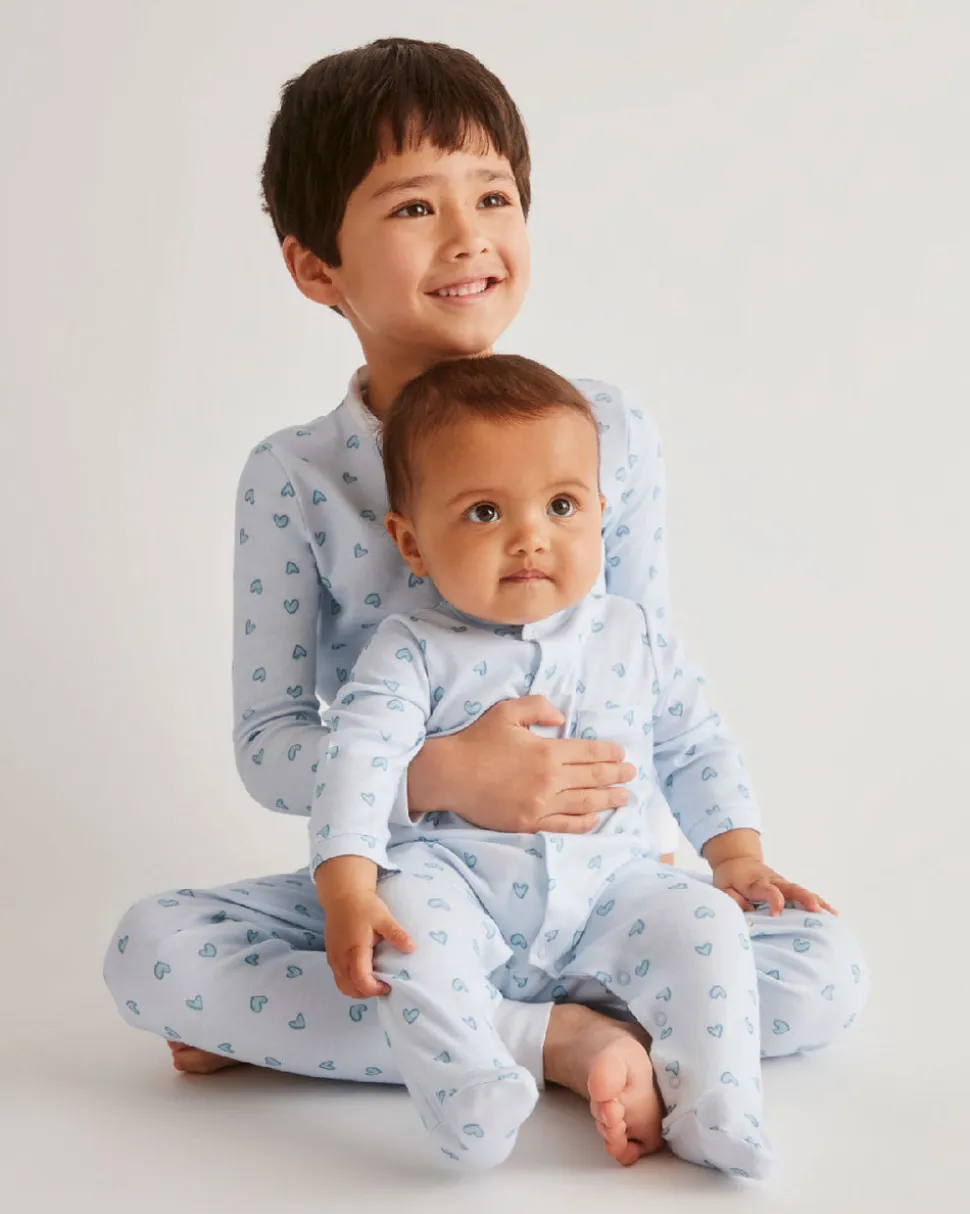 Love Heart Pajama in Child Blue