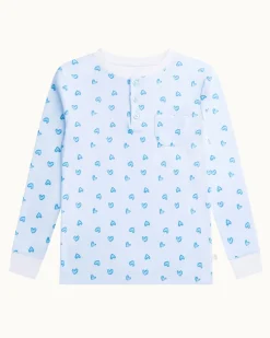 Love Heart Pajama in Child Blue