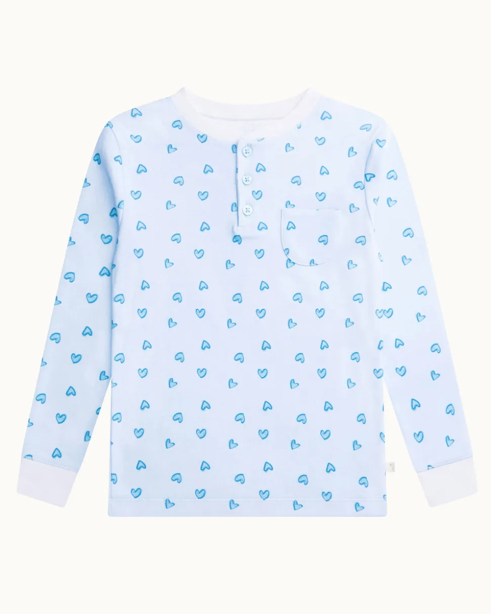 Love Heart Pajama in Child Blue