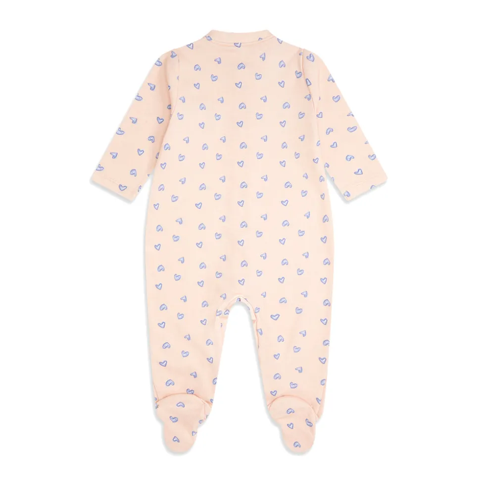 Love Heart Sleepsuit in Pink