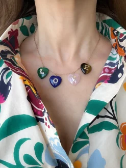 LOVE Multi Gem Heart Necklace