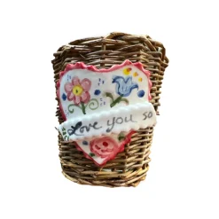 Love You So Candle in White with Flowers