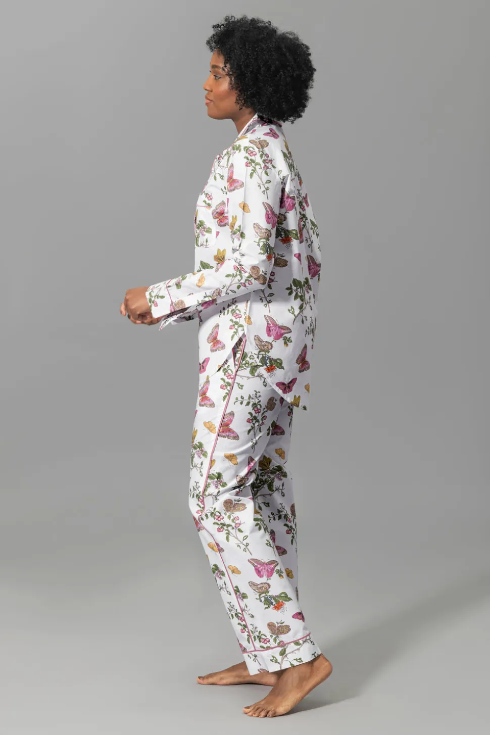 Luca Pajama Set in Baudin Butterfly Pink