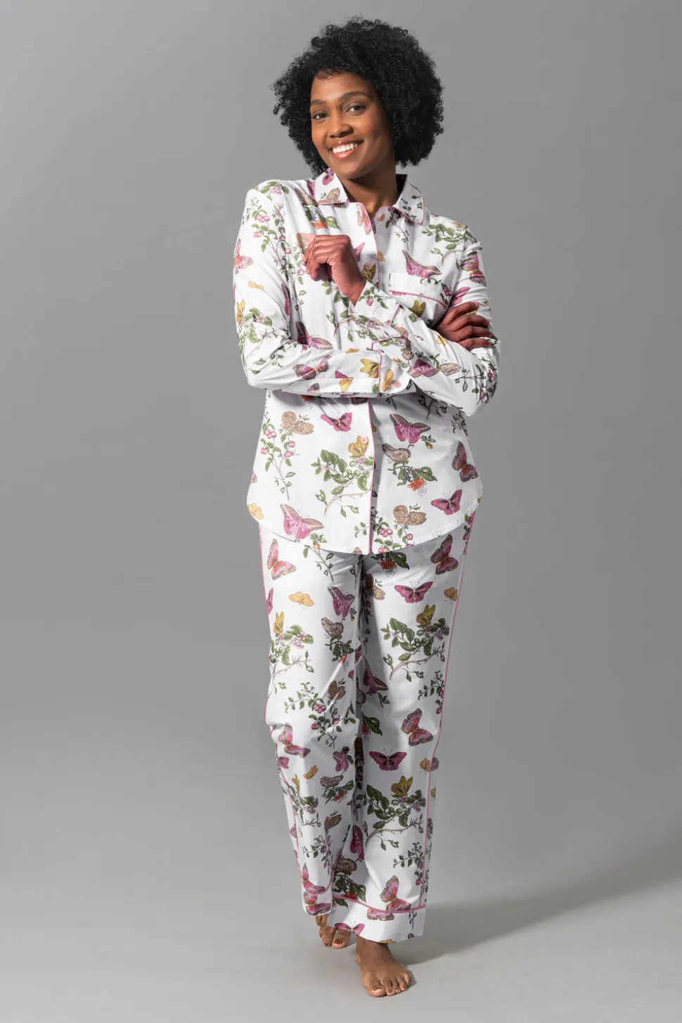 Luca Pajama Set in Baudin Butterfly Pink