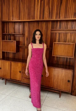 Luciernaga Dress In Fuchsia
