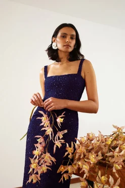 Luciernaga Dress in Navy