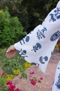 Lugano Mini Dress in Indigo Botantical