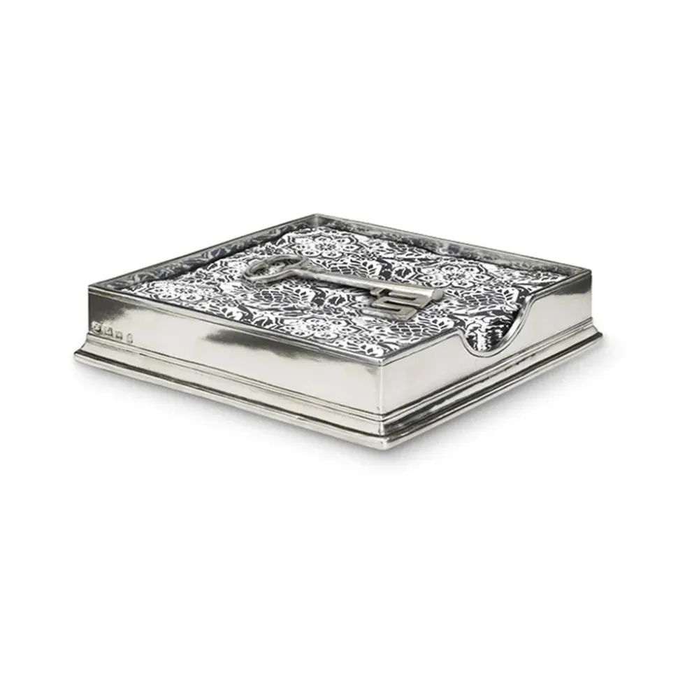 Luncheon Napkin Box with Key Weight