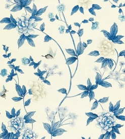 Luoyang Garden Sisal Wallpaper in Periwinkle