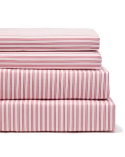 Luxe Premium Cotton Antique Red Ticking Bed Sheets