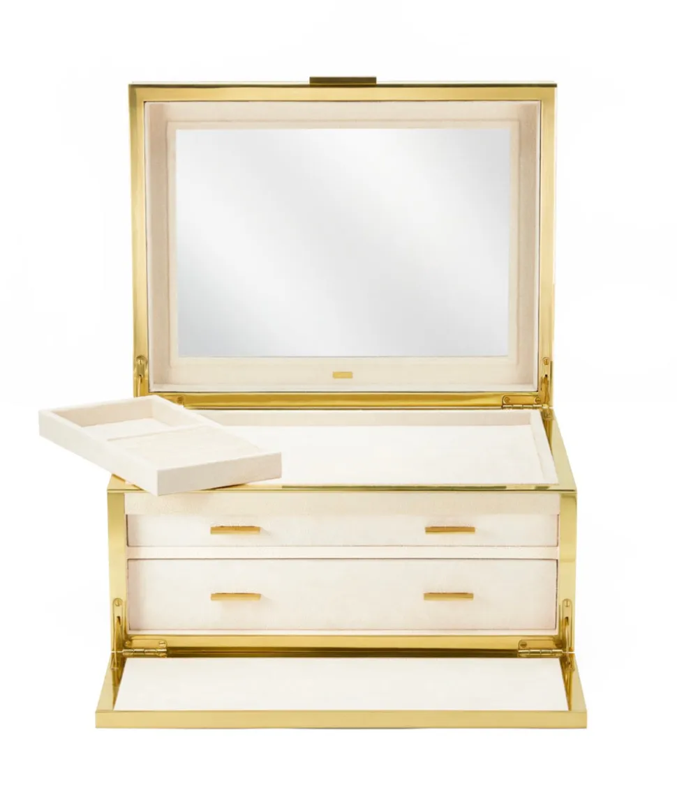 Luxe Shagreen Jewelry Box in Cream