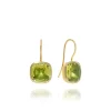 Luzia Button Earrings in Lemon Quartz & 14K Gold