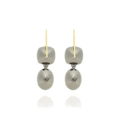 Luzia Cushion Oval Double Drop Earrings in Lavender Moon Quartz