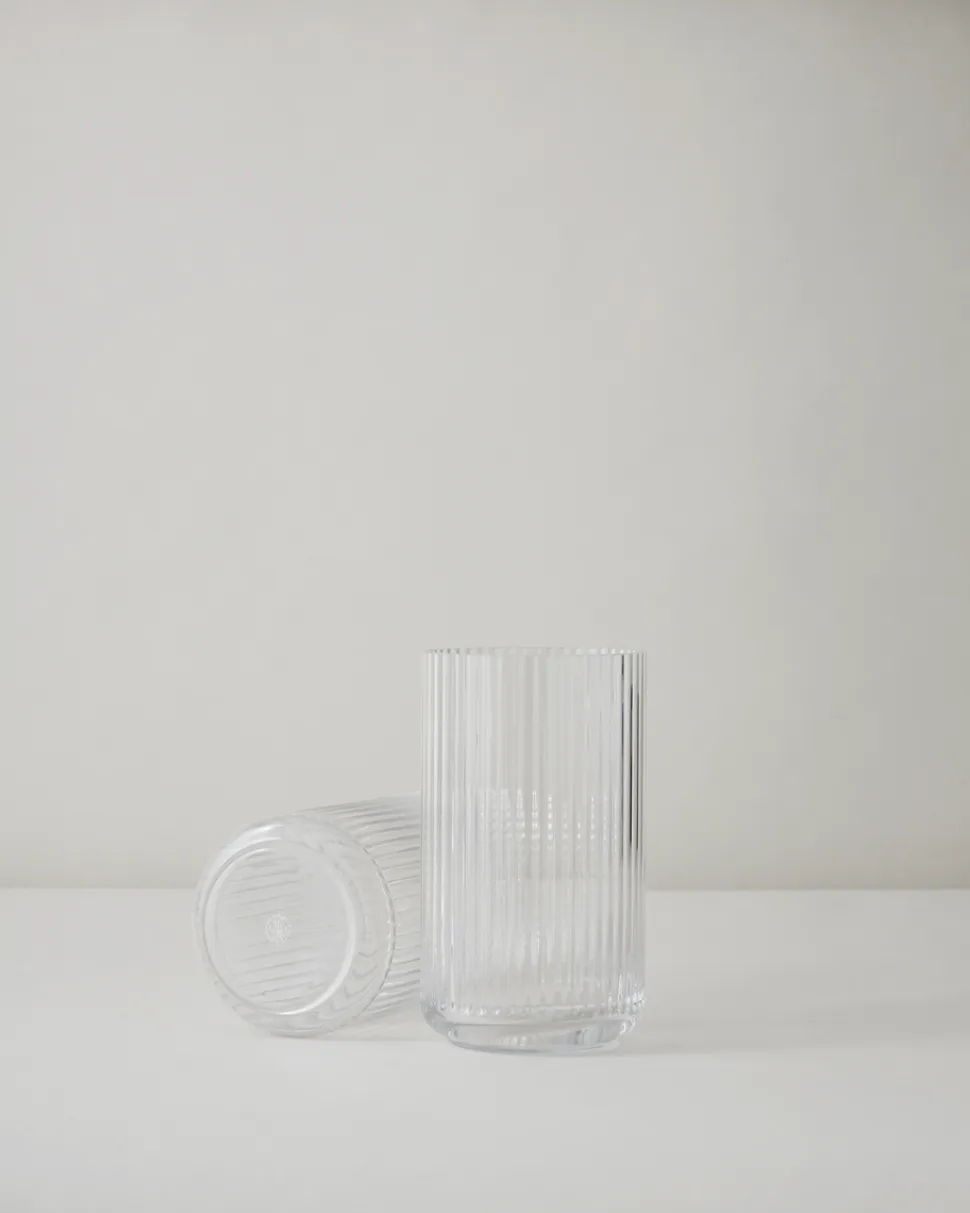 Lyngby Vase Mouth Blown Clear Glass