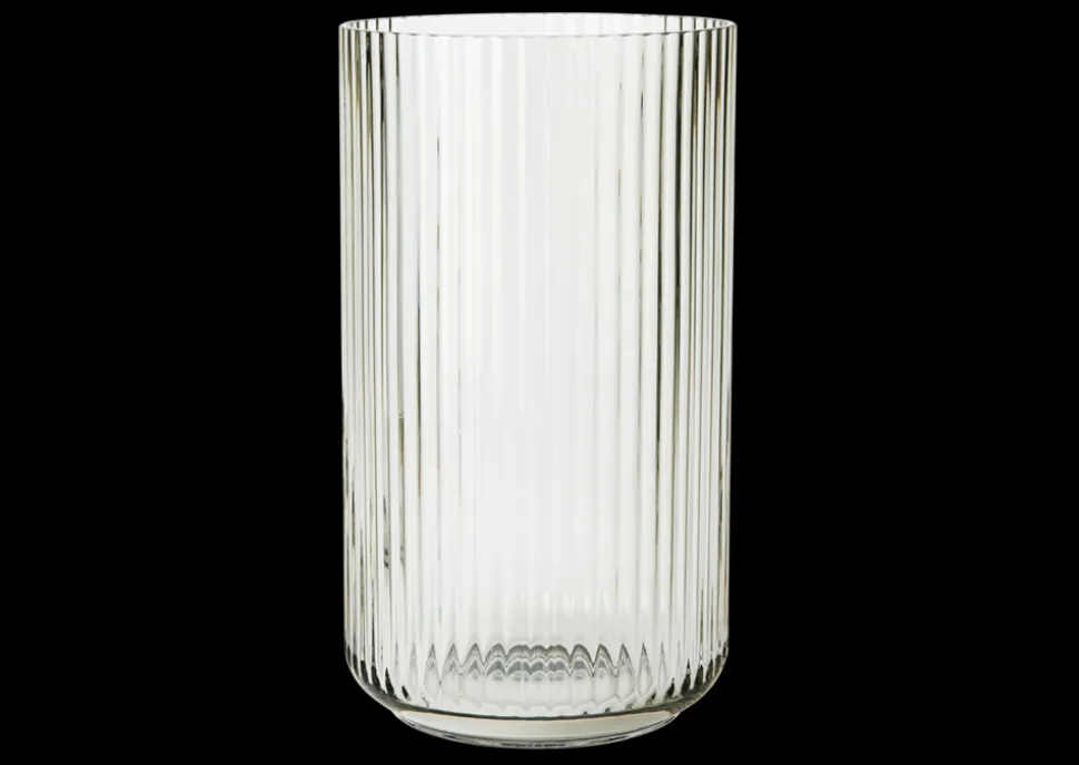 Lyngby Vase Mouth Blown Glass in Smoke