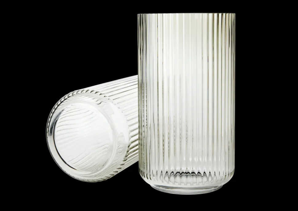 Lyngby Vase Mouth Blown Glass in Smoke