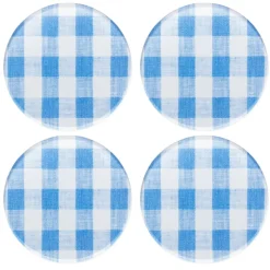 Mack Blue Gingham Coaster Set