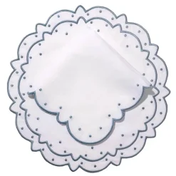 Made-to-Order Suzette Linen Placemat and Napkin, Set of 12 in Blue