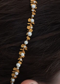 Mae Headband in Gold Pearl